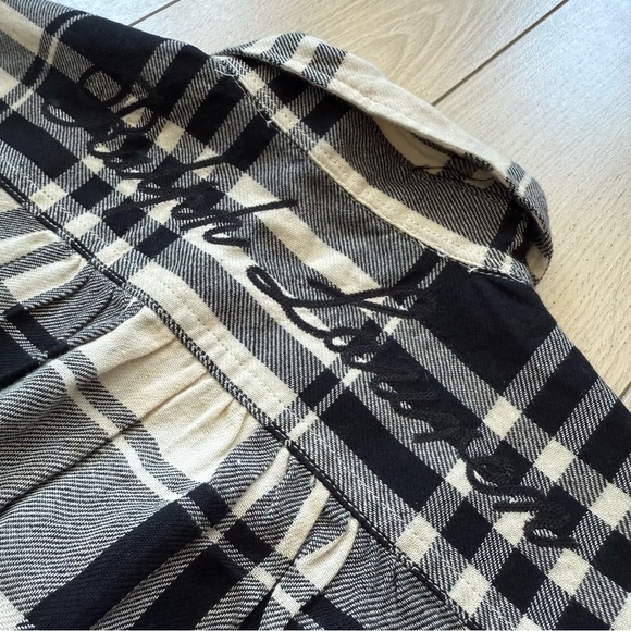 Polo Ralph Lauren Black and Cream Spell Out Plaid Shirt Teen Size 12 - Picture 11 of 11